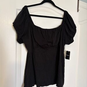 Torrid Black Vintage Slub Jersey Top SZ 3